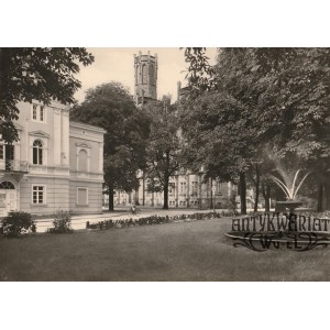 BOLESŁAWIEC. Widok części miasta; fot. niesygn., przed 1945; na verso odręczny opis ołówkiem: Bun …