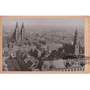WROCŁAW. Widok miasta z wieży kościoła św. Elżbiety (kościoła Garnizonowego); z teczki: Breslau, …