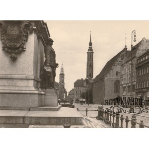 ZGORZELEC. Pomnik cesarza Wilhelma I; fot. niesygn., przed 1945; na verso odręczny opis ołówkiem: Görlitz; f …