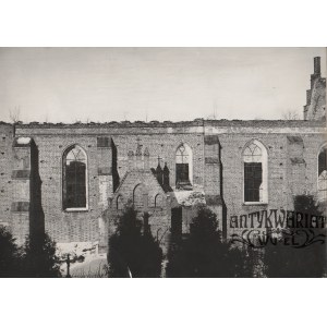 OSTASZEWO (pow. nowodworski). Ruiny kościoła św. Jana Chrzciciela; anonim, 1953; na verso odręczn …