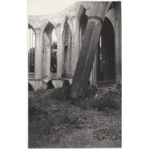 CHOJNA (pow. gryfiński). Ruiny katedry – wnętrze; sygn. autora nieczyt., po 1945; na verso odręcz …