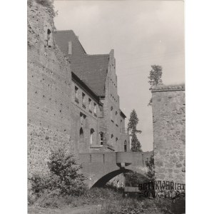 PĘZINO (pow. stargardzki). Zamek; fot. St. hr. Kwilecki, 1960; na verso odręczny opis; fot. cz.-b …
