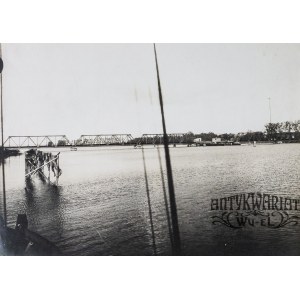 WOLIN. Most kolejowy nad Dziwną; anonim, przed 1945; fot. sepia, st. bdb., na verso odręczny opis …