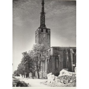 ELBLĄG. Katedra św. Mikołaja w czasie konserwacji; fot. Kazimierz Lelewicz, Gdańsk-Wrzeszcz, 1950 …