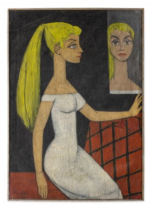 Marek Józef, Portret malarki Danuty K.[luzowej], 1957