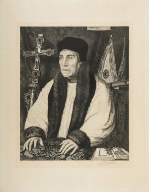 Jasiński Feliks Stanisław (1862 – 1901), Portret arcybiskupa Canterbury Williama Warhama wg. Hansa Holbeina Młodszego, 1887