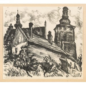 Jaźwiecki Franciszek (1900-1946), Biecz. Kościół i stare mury, 1933
