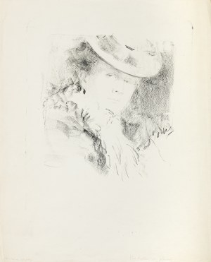 Rychter Tadeusz (1870-1943), Portret kobiety w kapeluszu (Głowa P. J), początek XX w.