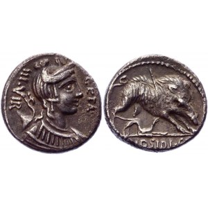 Roman Republic Hosidius AR Denarius 68 BC C. Hosidius C.f. Geta