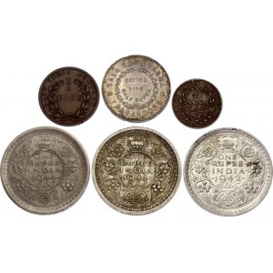 British India Lot of 6 Coins 1835 - 1944
