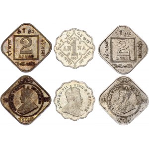 British India Lot of 3 Coins 1907 - 1935