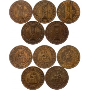 Indochina 5 x 1 Centime 1885 - 1892 A