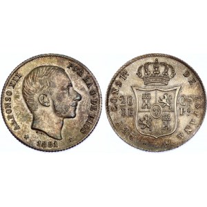 Philippines 20 Centimos de Peso 1881