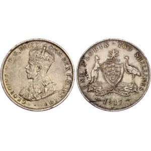 Australia 1 Florin - 2 Shillings 1917 M