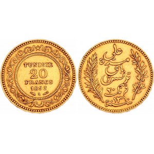 Tunisia 20 Francs 1893 AH 1310 A