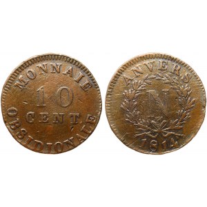 Belgium Antwerp 10 Centimes 1814