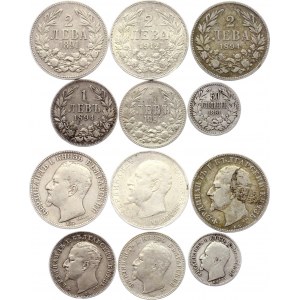 Bulgaria Lot of 6 Silver Coins 1891 - 1912