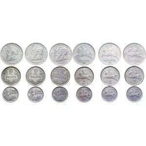 Lithuania Lot of 9 Silver Coins 1925 - 1936