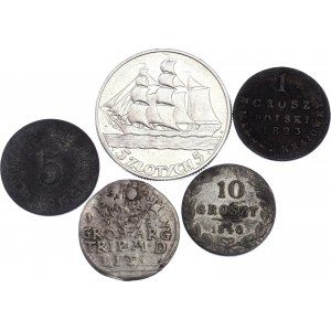 Poland Lot of 5 Coins 1582 - 1936