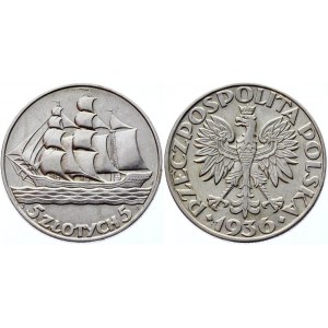 Poland 5 Zlotych 1936 W