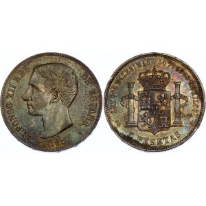 Spain 5 Pesetas 1876 (76) DEM