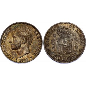 Spain 50 Centimos 1880 (80) MSM
