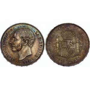 Spain 5 Pesetas 1885 (87) MSM