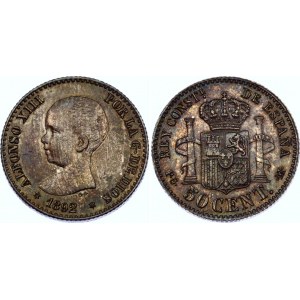Spain 50 Centimos 1892 (92) PGM