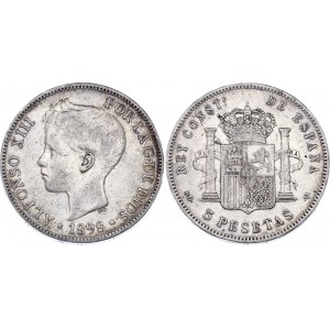 Spain 5 Pesetas 1898 SG V