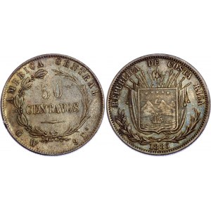 Costa Rica 50 Centavos 1885 GW