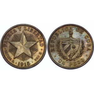 Cuba 1 Peso 1915 Low Relief
