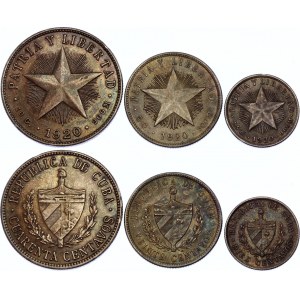 Cuba 10 - 20 - 40 Centavos 1920