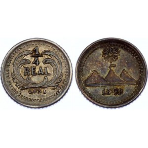 Guatemala 1/4 Real 1879 Overdate