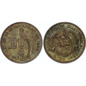 Guatemala 10 Centavos 1925 Overstrike
