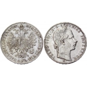 Austria 1 Florin 1857 E Key Date