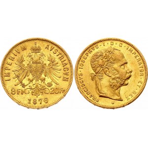 Austria 8 Florin / 20 Francs 1876