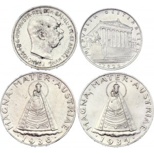 Austria Lot of 4 Coins 1912 - 1936