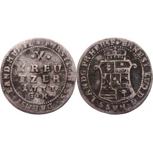 German States Hesse-Darmstadt 10 Kreuzer 1733 GK