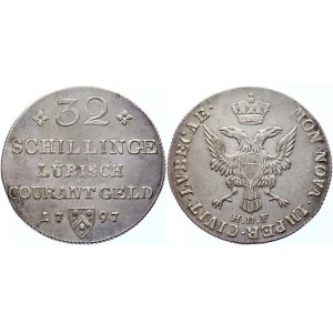 German States Lubeck 32 Schilling / Gulden 1797 HDF