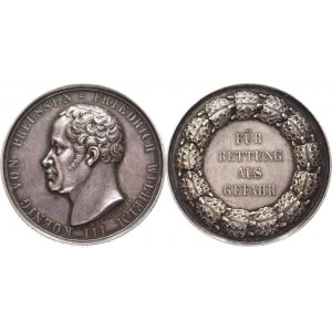 German States Prussia Commemorative Silver Medal For Rescue from Danger 1861 - 1888 (ND)