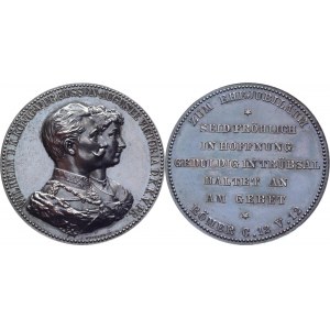 German States Prussia Commemorative Silver Medal The Golden Wedding of Wilhelm II and Auguste Victoria 1888 - 1918 (ND)