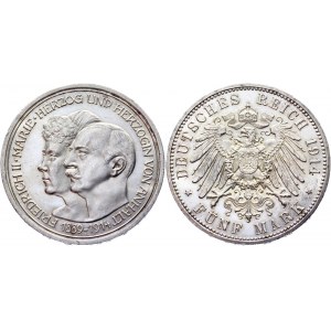Germany - Empire Anhalt-Dessau 5 Mark 1914 A