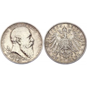 Germany - Empire Baden 2 Mark 1902