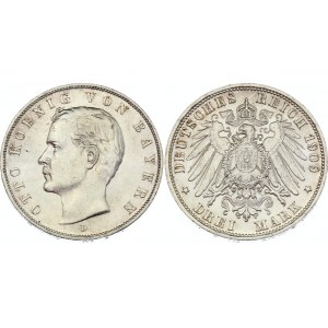 Germany - Empire Bavaria 3 Mark 1909 D
