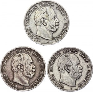 Germany - Empire Prussia 3 x 5 Mark 1876 A, B, C