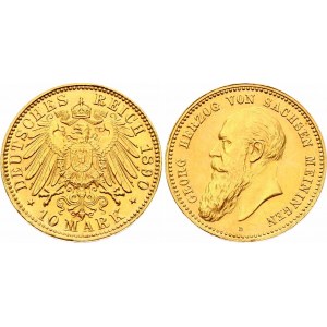 Germany - Empire Saxe-Meiningen 10 Mark 1890 D