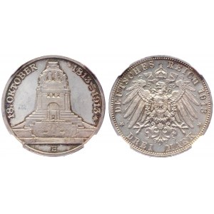 Germany - Empire Saxony-Albertine 3 Mark 1913 E PP NNR PF 61