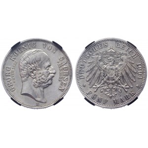 Germany - Empire Saxony-Albertine 5 Mark 1904 E RNGA MS61