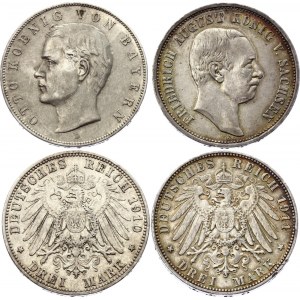 Germany - Empire 2 x 3 Mark 1910 D & 1911 E