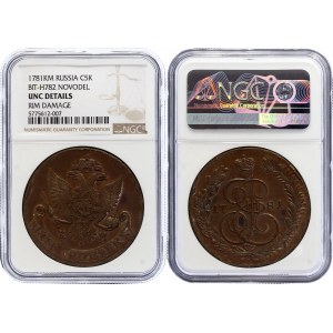 Russia 5 Kopeks 1781 KM NGC UNC Novodel R2